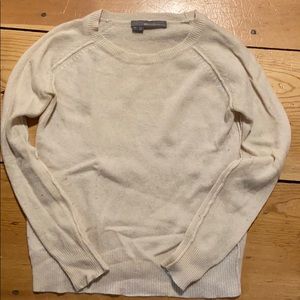 360 Cashmere Cream Crew Neck Sweater